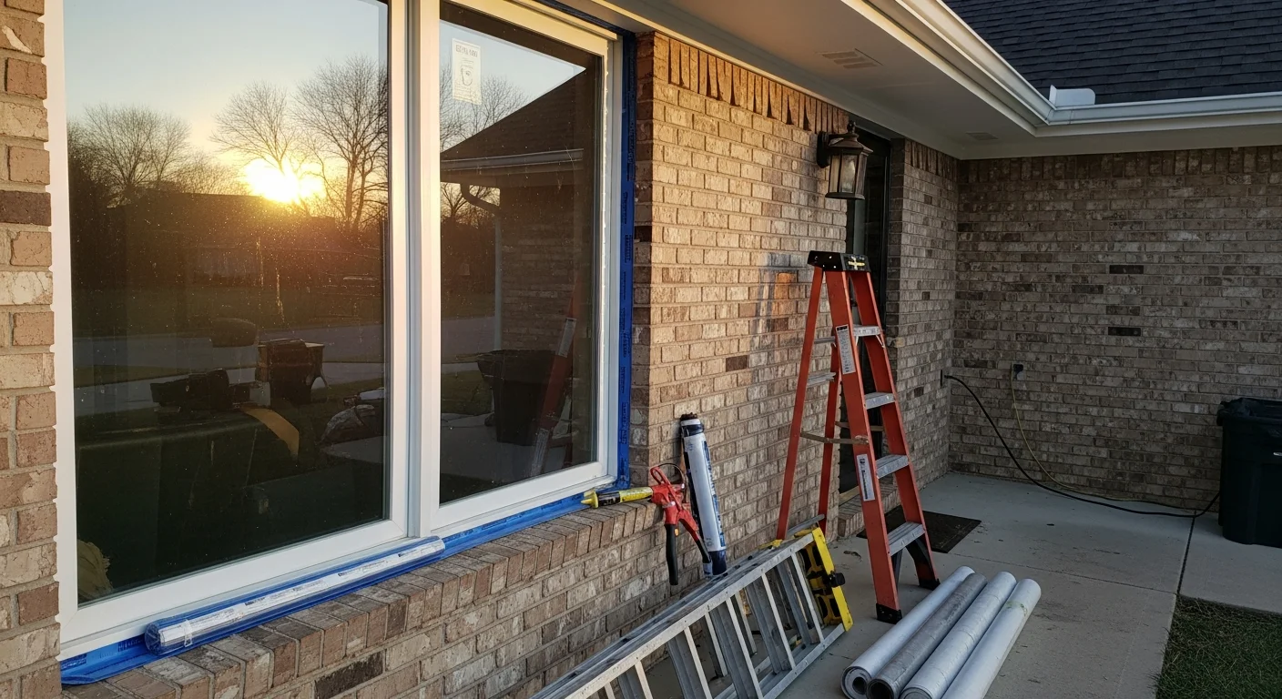 New replacement windows installed in residential home
